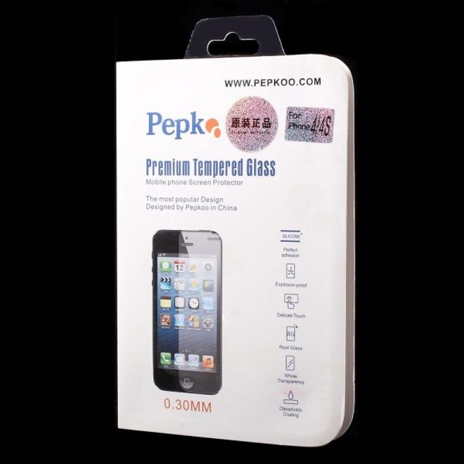 iPhone 4/4S tempered glass screen protector (0.3mm thick) by Pepkoo