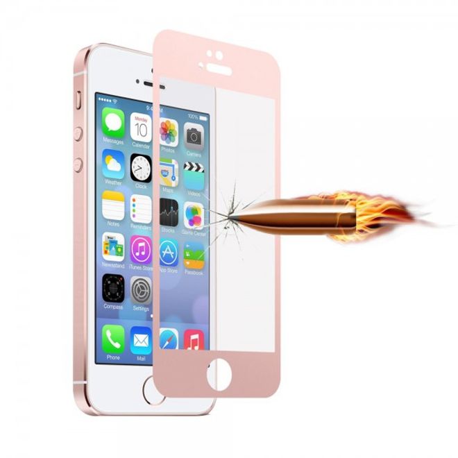 iPhone 5/5S/SE Schutzglas - Siebdruck - rosagold