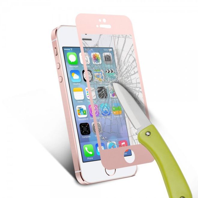 iPhone 5/5S/SE Schutzglas - Siebdruck - rosagold