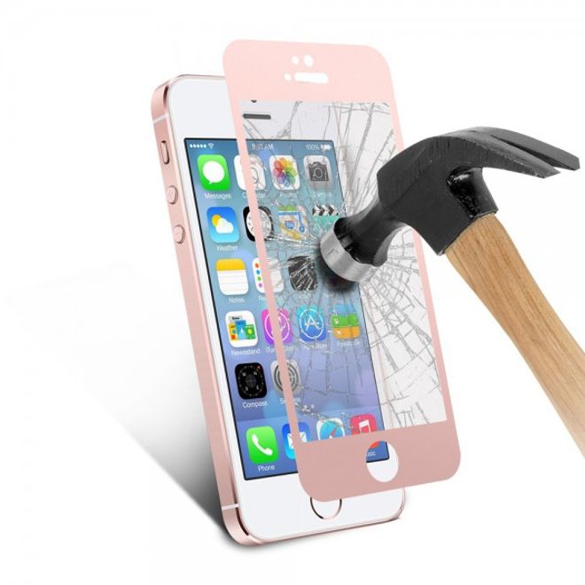 iPhone 5/5S/SE Schutzglas - Siebdruck - rosagold