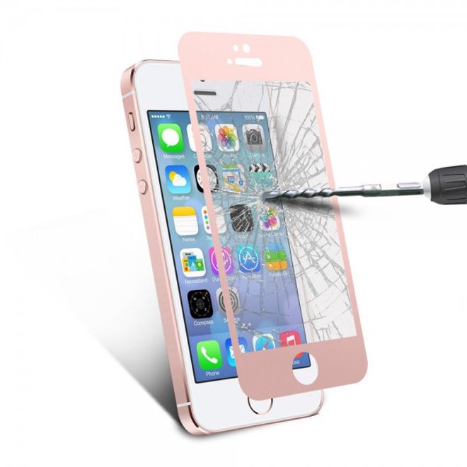 iPhone 5/5S/SE Schutzglas - Siebdruck - rosagold