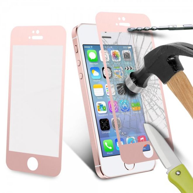 iPhone 5/5S/SE Schutzglas - Siebdruck - rosagold