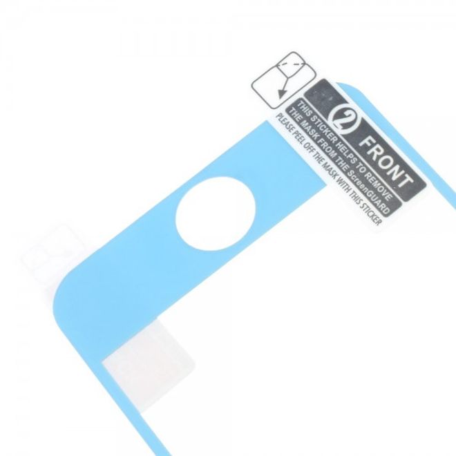 iPhone 5C Schutzfolie mit farbigem Rand von Comma - blau