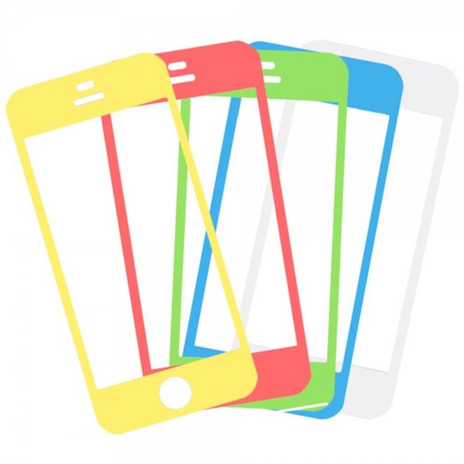 iPhone 5C Schutzfolie mit farbigem Rand von Comma - pink