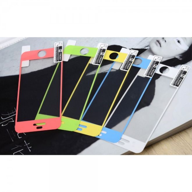 iPhone 5C Schutzfolie mit farbigem Rand von Comma - weiss