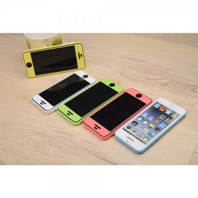 iPhone 5C Schutzfolie mit farbigem Rand von Comma - weiss