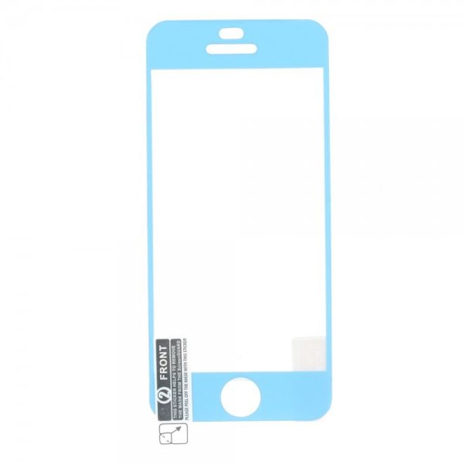 iPhone 5C Schutzfolie mit farbigem Rand von Comma - blau
