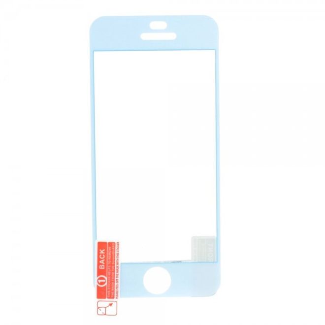 iPhone 5C Schutzfolie mit farbigem Rand von Comma - blau