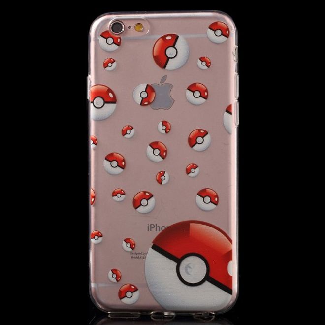 iPhone 6/6S Elastic Plastic Case Rubber Cover with many Poké Balls
