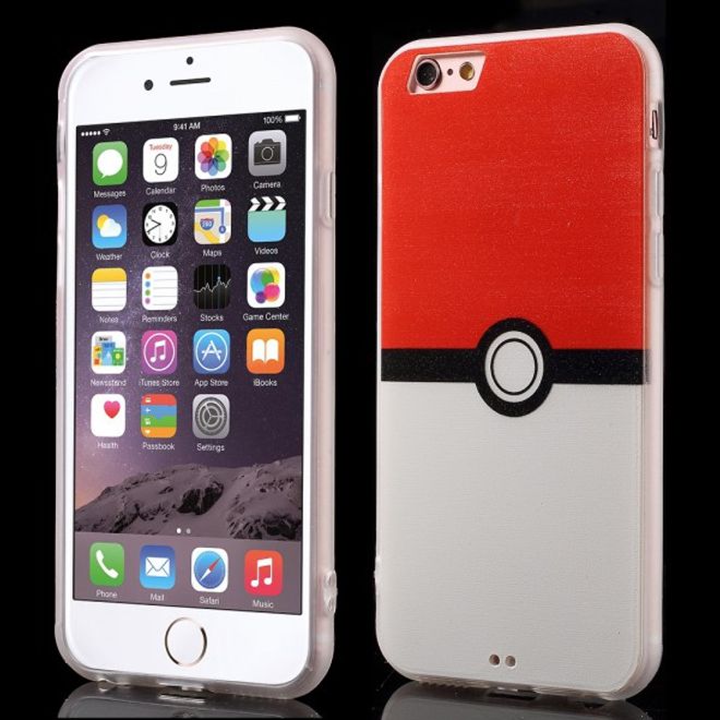 iPhone 6/6S Elastische Plastik Cover Gummihülle mit Pokeball