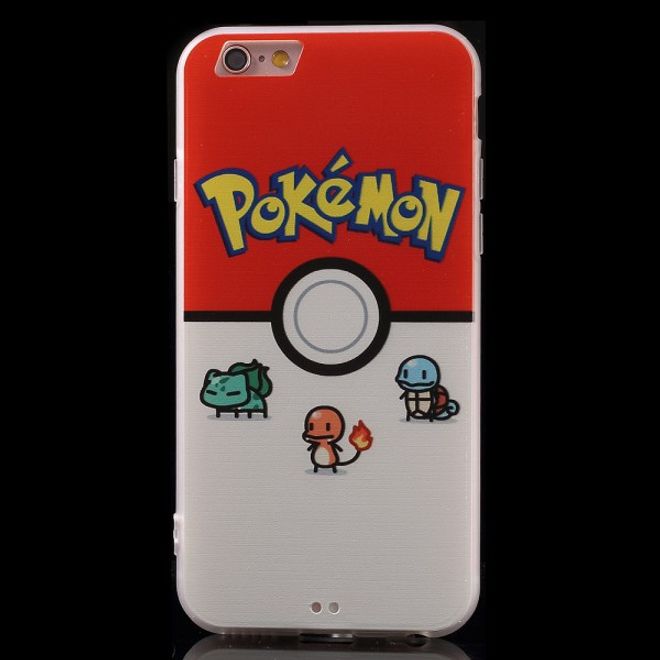 iPhone 6/6S Elastische Plastik Cover Gummihülle mit Pokeball und kleinen Pokemons