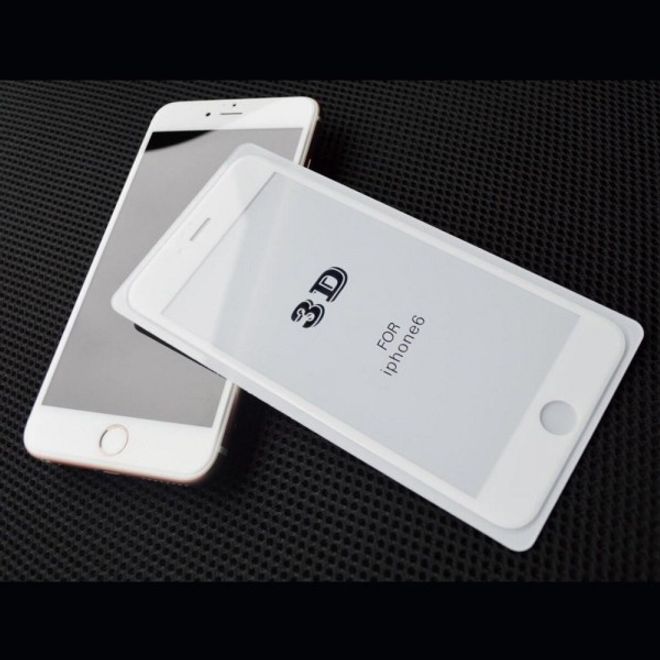 iPhone 6/6S Full Size Schutzfolie aus gehärtetem Glas von Fema (0.3mm dick) - weiss