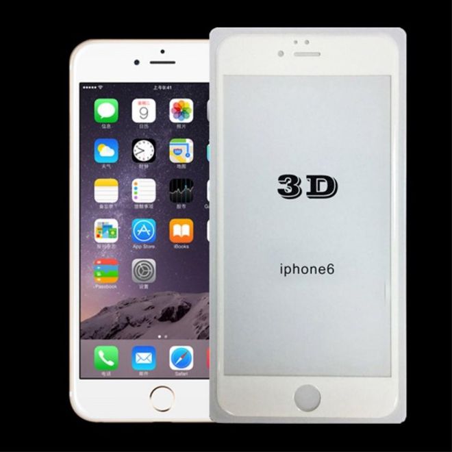 iPhone 6/6S Full Size Schutzfolie aus gehärtetem Glas von Fema (0.3mm dick) - weiss
