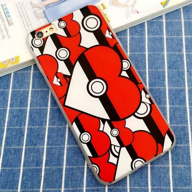 iPhone 6/6S Handy Hülle - Case aus hartem und elastischem Plastik - Pokeball in Herzform