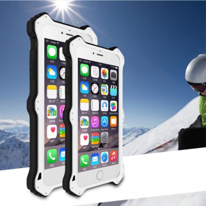 iPhone 6/6S LOVE MEI MK2 Robuste Metall, Silikon und Echtleder Case Hülle - weiss