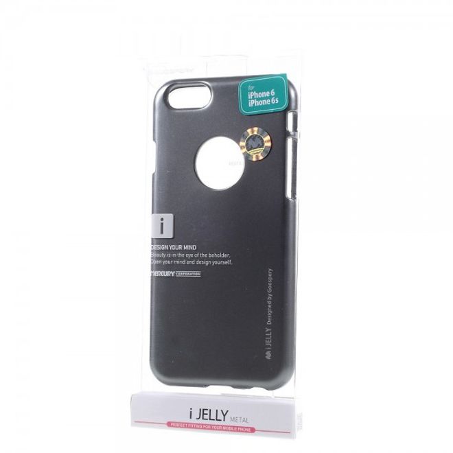 Goospery - iPhone 6S/6 Handy Hülle - TPU Soft Case - i Jelly Metal Series - grau