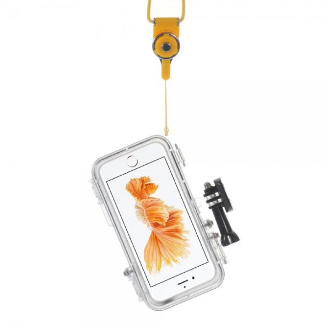 iPhone 6/6S Robustes, wasserdichtes Schutzgehäuse aus Plastik mit Weitwinkel Linse (IP68 Zertifizierung) - schwarz