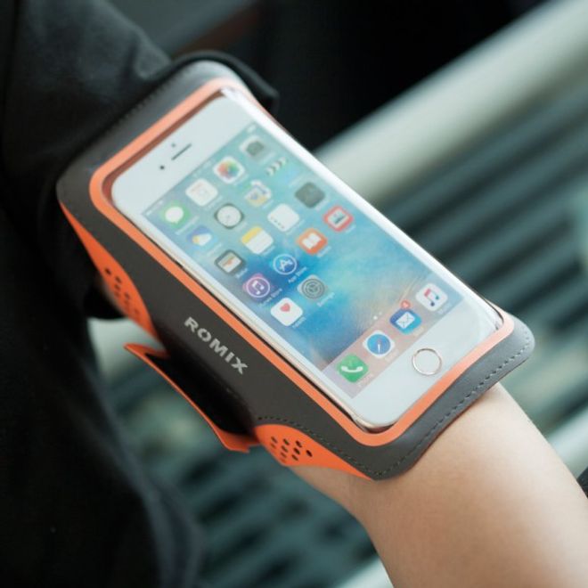 Support de jogging fin pour iPhone 6/6S par Romix - Bleu