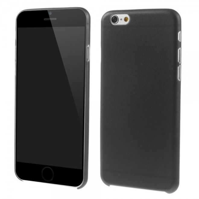 iPhone 6/6S Ultradünne, matte und elastische Plastik Cover Hülle - schwarz