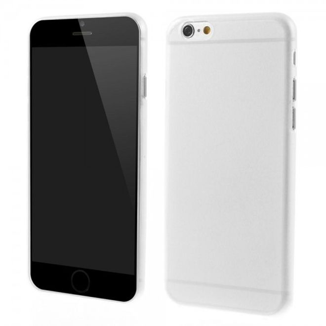 iPhone 6/6S Ultradünne, matte und elastische Plastik Cover Hülle - weiss
