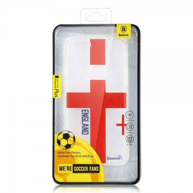 iPhone 6 Plus/6S Plus Baseus Flag Series Elastische Plastik Cover Hülle mit England Flagge