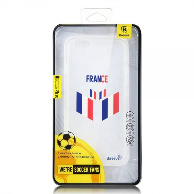 iPhone 6 Plus/6S Plus Baseus Flag Series Elastische Plastik Cover Hülle mit Frankreich Flagge