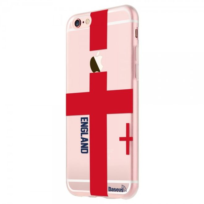 iPhone 6 Plus/6S Plus Baseus Flag Series Elastische Plastik Cover Hülle mit England Flagge