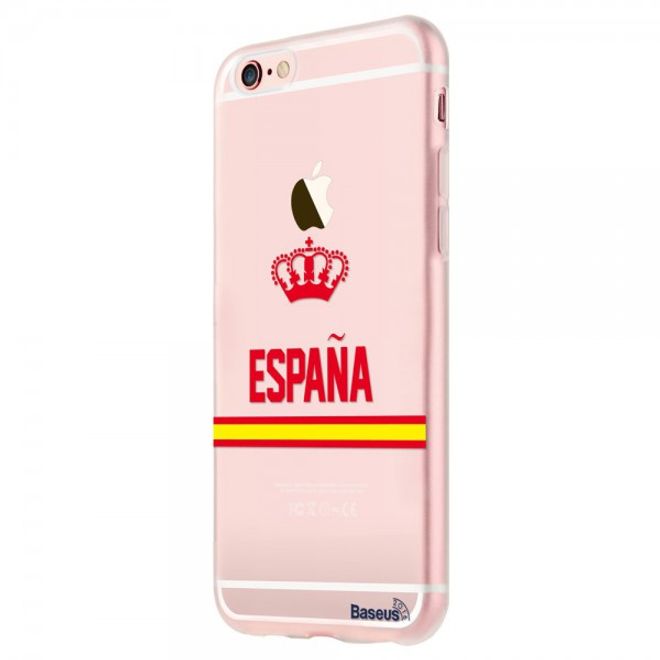 iPhone 6 Plus/6S Plus Baseus Flag Series Elastische Plastik Cover Hülle mit Spanien Flagge