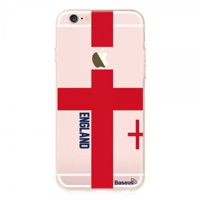iPhone 6 Plus/6S Plus Baseus Flag Series Elastische Plastik Cover Hülle mit England Flagge