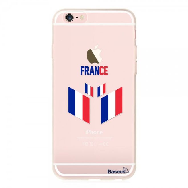 iPhone 6 Plus/6S Plus Baseus Flag Series Elastische Plastik Cover Hülle mit Frankreich Flagge