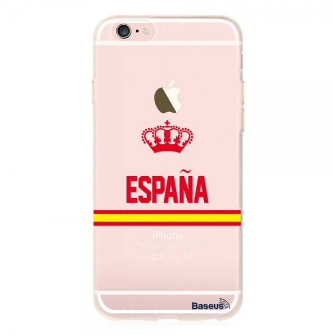 iPhone 6 Plus/6S Plus Baseus Flag Series Elastische Plastik Cover Hülle mit Spanien Flagge