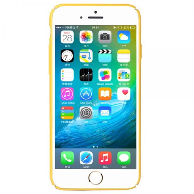 iPhone 6 Plus/6S Plus Baseus Lang Series Hart Plastik Case mit lederartigem Überzug - gelb
