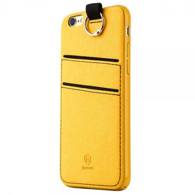 iPhone 6 Plus/6S Plus Baseus Lang Series Hart Plastik Case mit lederartigem Überzug - gelb