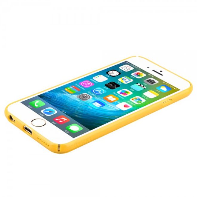 iPhone 6 Plus/6S Plus Baseus Lang Series Hart Plastik Case mit lederartigem Überzug - gelb