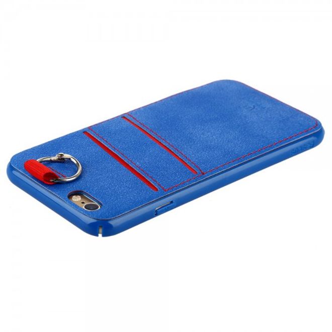 iPhone 6 Plus/6S Plus Baseus Lang Series Hart Plastik Case mit lederartigem Überzug - blau