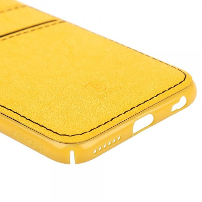 iPhone 6 Plus/6S Plus Baseus Lang Series Hart Plastik Case mit lederartigem Überzug - gelb