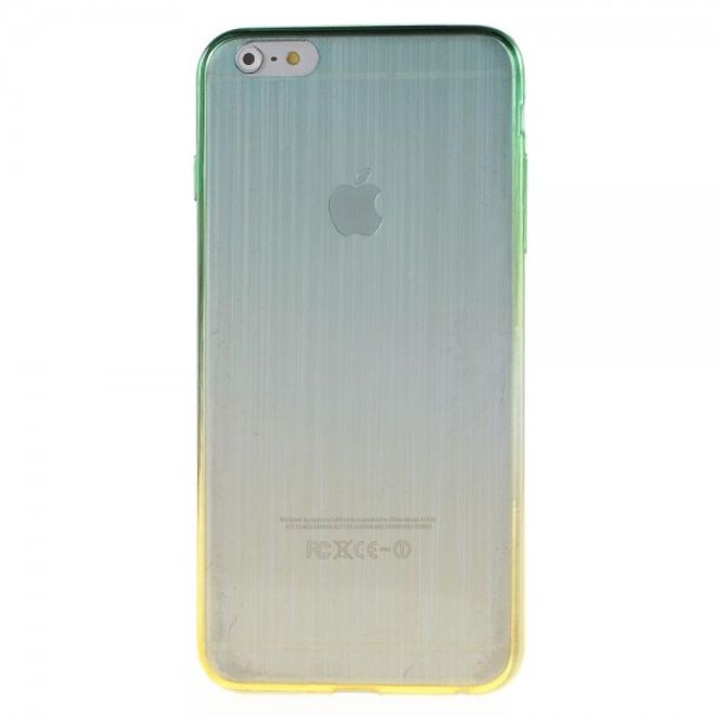 iPhone 6 Plus/6S Plus Brushed Hart Plastik Case Hülle mit Farbverlauf - grün/gelb