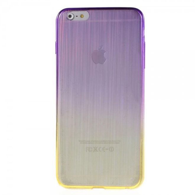 iPhone 6 Plus/6S Plus Brushed Hart Plastik Case Hülle mit Farbverlauf - purpur/gelb