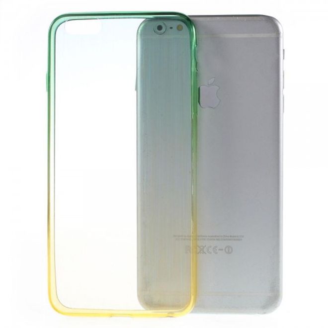 iPhone 6 Plus/6S Plus Brushed Hart Plastik Case Hülle mit Farbverlauf - grün/gelb