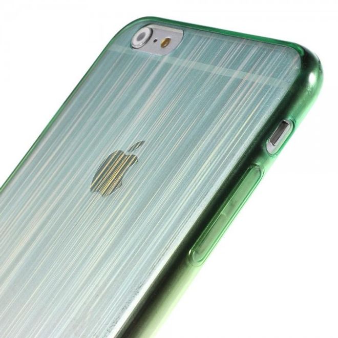 iPhone 6 Plus/6S Plus Brushed Hart Plastik Case Hülle mit Farbverlauf - grün/gelb