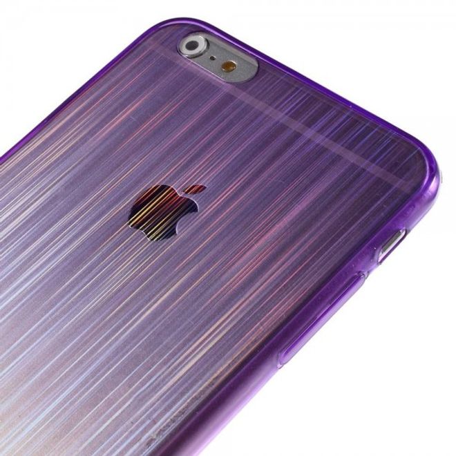 iPhone 6 Plus/6S Plus Brushed Hart Plastik Case Hülle mit Farbverlauf - purpur/gelb
