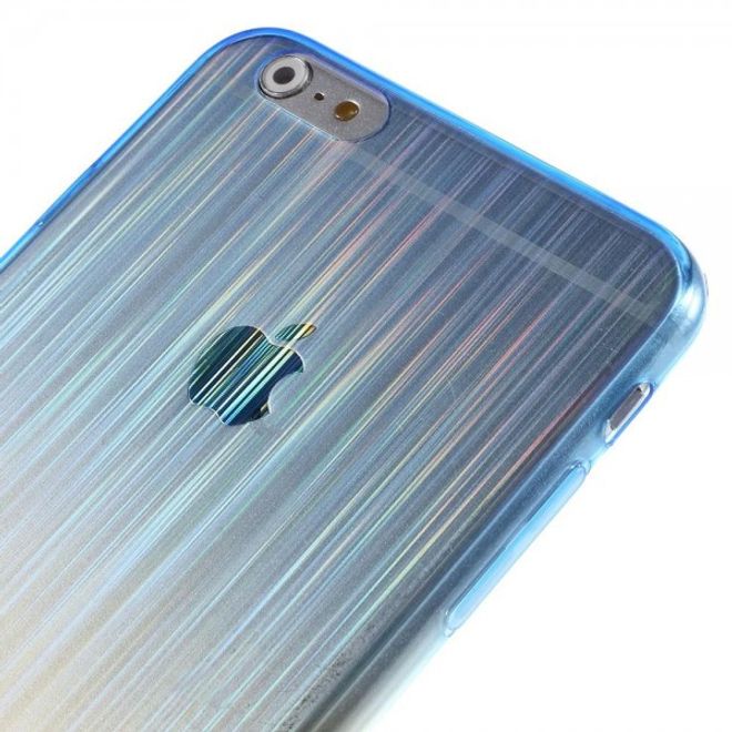 iPhone 6 Plus/6S Plus Brushed Hart Plastik Case Hülle mit Farbverlauf - blau/gelb