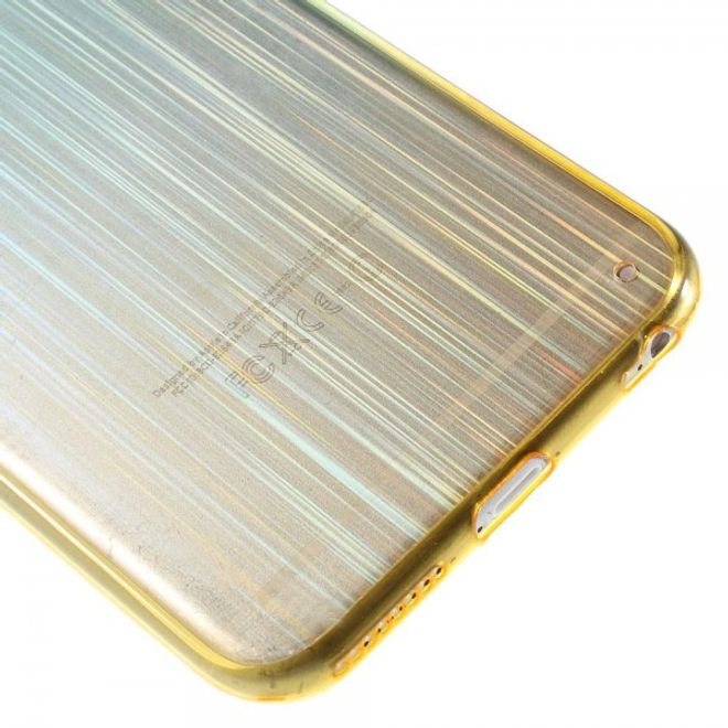 iPhone 6 Plus/6S Plus Brushed Hart Plastik Case Hülle mit Farbverlauf - grün/gelb