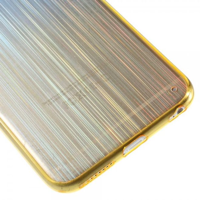 iPhone 6 Plus/6S Plus Brushed Hart Plastik Case Hülle mit Farbverlauf - blau/gelb