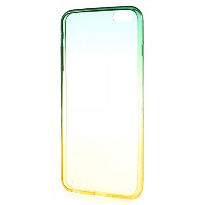 iPhone 6 Plus/6S Plus Brushed Hart Plastik Case Hülle mit Farbverlauf - grün/gelb