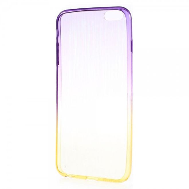iPhone 6 Plus/6S Plus Brushed Hart Plastik Case Hülle mit Farbverlauf - purpur/gelb