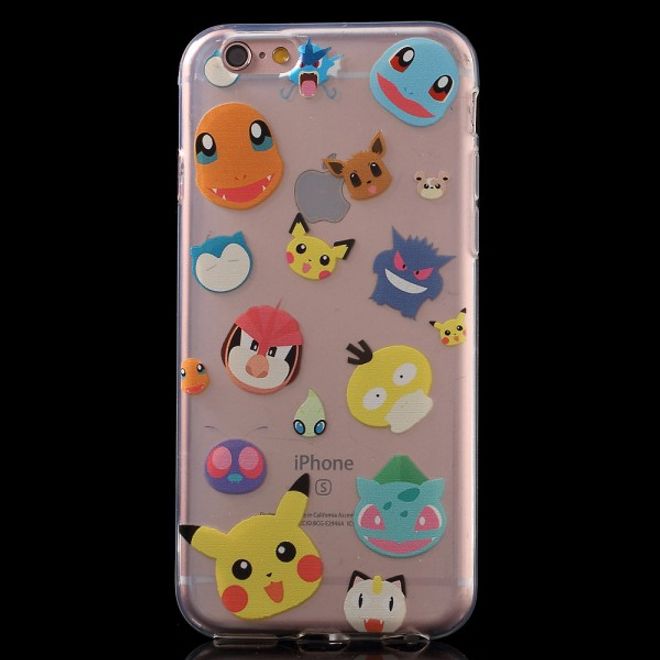 Coque en plastique élastique pour iPhone 6 Plus/6S Plus avec Pikachu et autres Pokémon