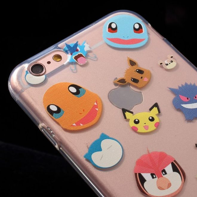 Coque en plastique élastique pour iPhone 6 Plus/6S Plus avec Pikachu et autres Pokémon