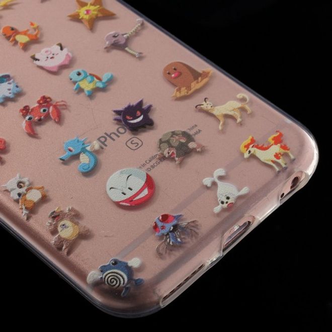 Coque en plastique élastique pour iPhone 6 Plus/6S Plus avec de nombreux petits Pokémon