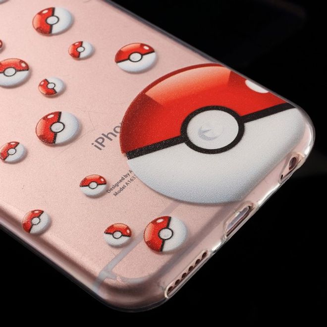 Coque en plastique élastique pour iPhone 6 Plus/6S Plus avec de nombreuses Poké Balls